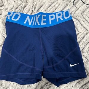 Blue Nike Pro Compression Shorts Size Small